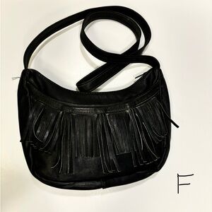 Black Fringe Shoulder Purse by brandon bennett of Auburn , CA